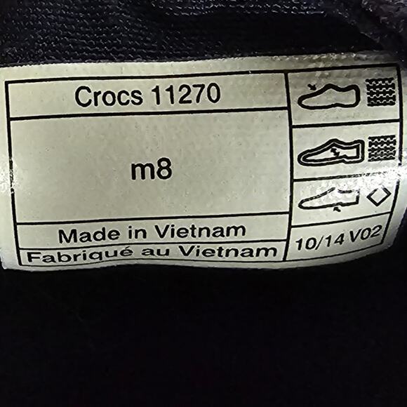 Crocs Boat Shoes Men's Size 8 Slip On Blue Canvas Casual Walu - Picture 9 of 11